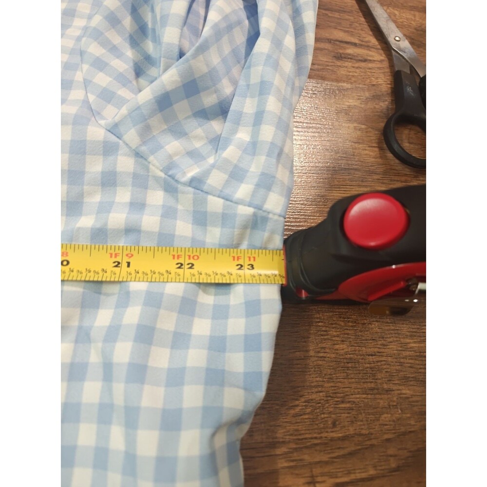 Mizzen+Main Leeward Blue Checkered Button Up Shirt Men's Large Standard Fit - Picture 5 of 6